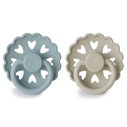 FRIGG Andersen Fairytale Silicone Pacifier 2 - Pack - Tenth &amp; Pine - FRIGG PACIFIERS - 6 - 18 months - Stone Blue/Willow Gray