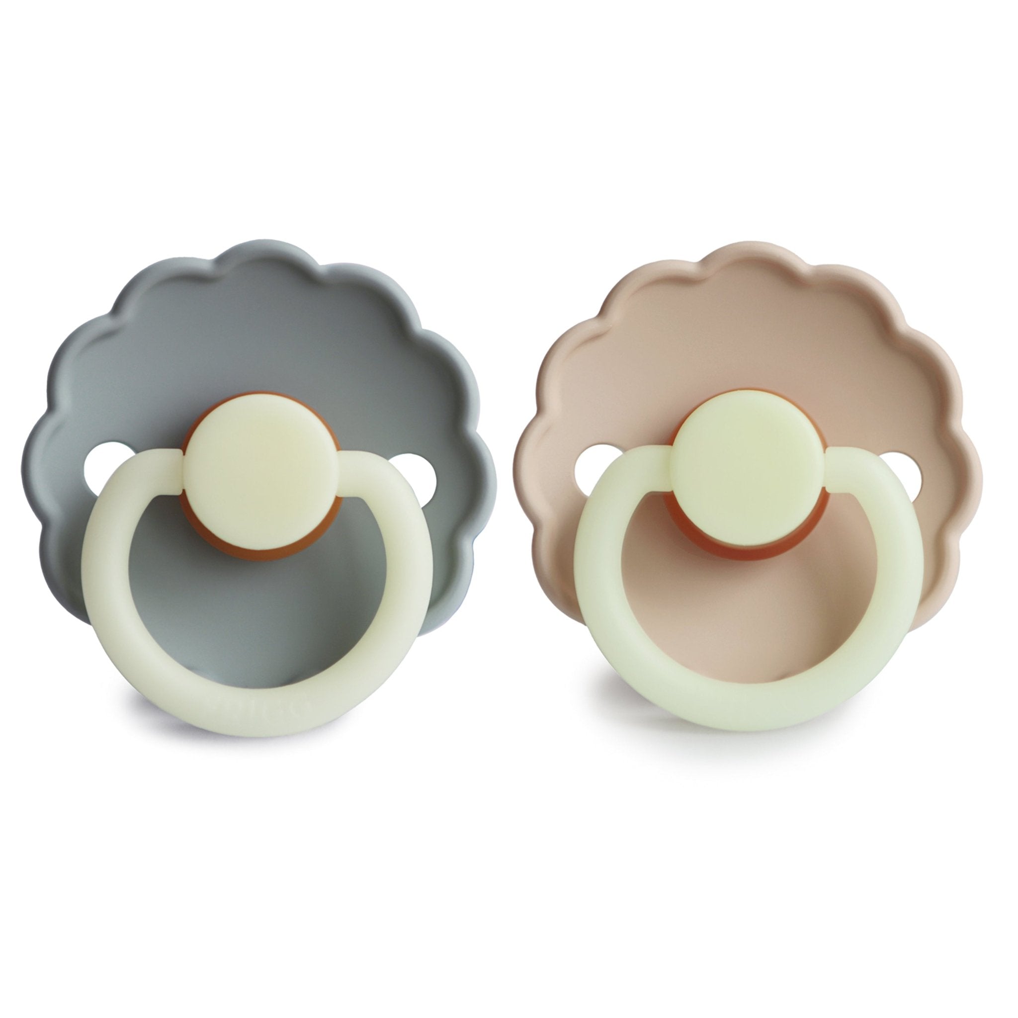FRIGG Daisy Night Natural Rubber Pacifier 2 - Pack - Tenth &amp; Pine - FRIGG PACIFIERS - 6 - 18 months - Croissant/Cream