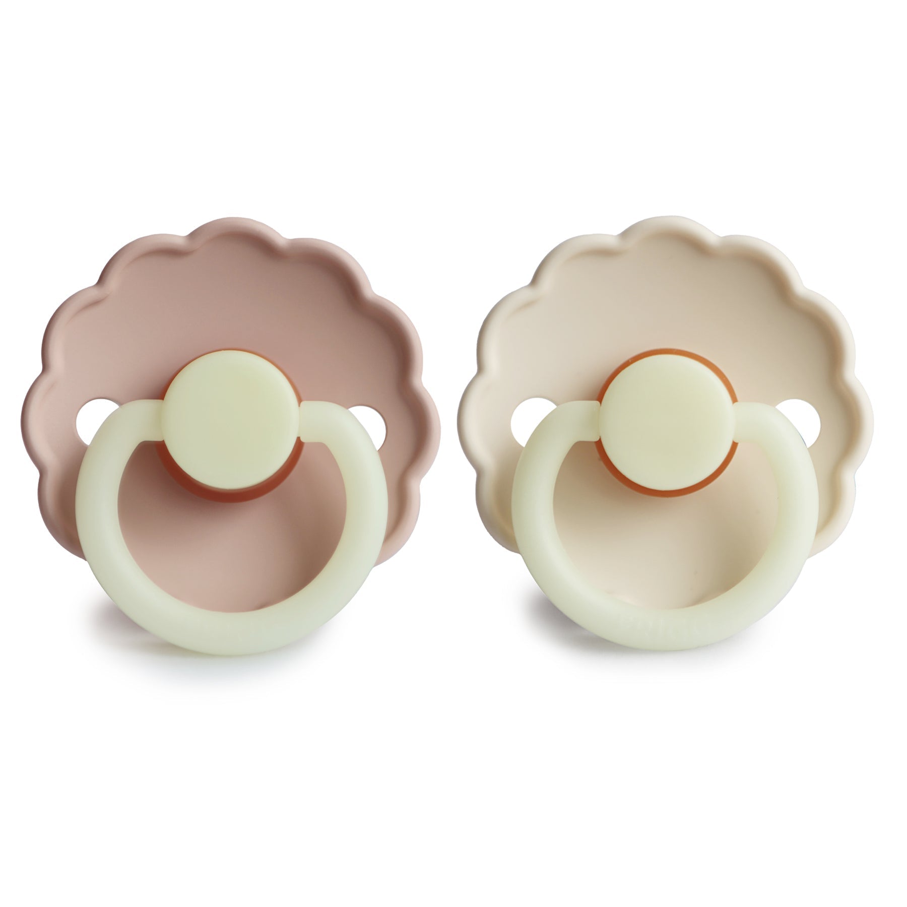 FRIGG Daisy Night Natural Rubber Pacifier 2 - Pack - Tenth &amp; Pine - FRIGG PACIFIERS - 6 - 18 months - Croissant/Cream