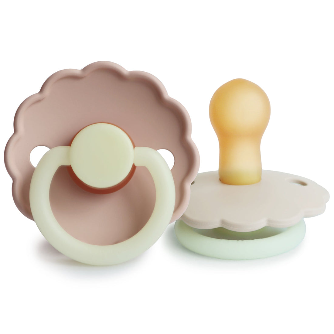 FRIGG Daisy Night Natural Rubber Pacifier 2 - Pack - Tenth &amp; Pine - FRIGG PACIFIERS - 0 - 6 months - Blush/Cream