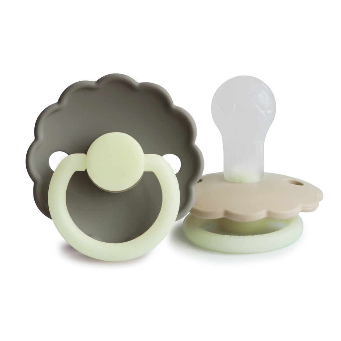 FRIGG Daisy Night Silicone Pacifier 2 - Pack - Tenth &amp; Pine - FRIGG PACIFIERS - 0 - 6 months - Portobello/Croissant