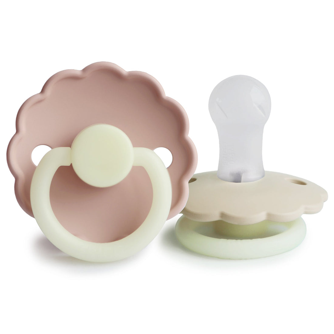 FRIGG Daisy Night Silicone Pacifier 2 - Pack - Tenth &amp; Pine - FRIGG PACIFIERS - 0 - 6 months - Blush/Cream