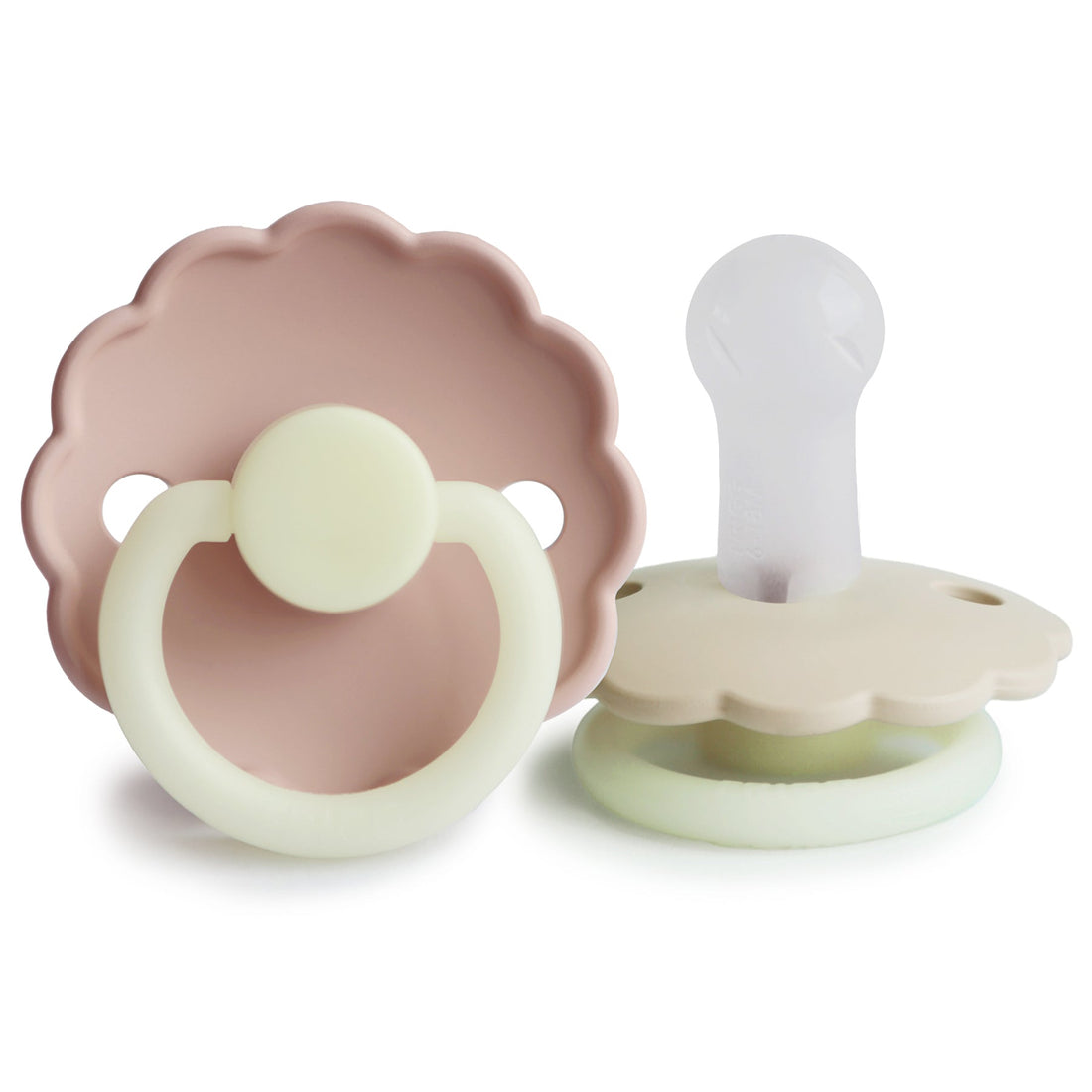 FRIGG Daisy Night Silicone Pacifier 2 - Pack - Tenth &amp; Pine - FRIGG PACIFIERS - 6 - 18 months - Blush/Cream