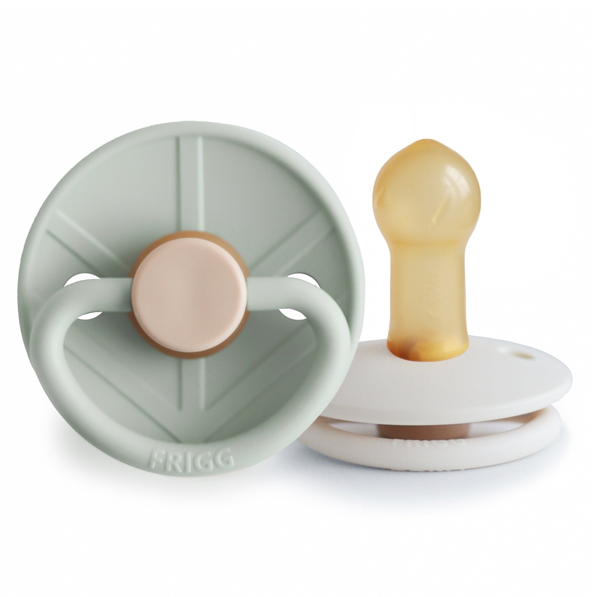 FRIGG Little Viking Natural Rubber Pacifier 2 - Pack - Tenth &amp; Pine - Pacifiers &amp; Teethers - 6 - 18 months - Sage/Cream