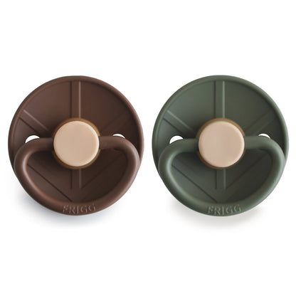 FRIGG Little Viking Natural Rubber Pacifier 2 - Pack - Tenth &amp; Pine - Pacifiers &amp; Teethers - 6 - 18 months - Cocoa/Cream