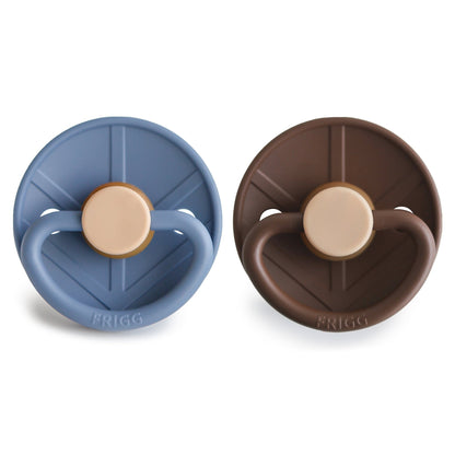 FRIGG Little Viking Natural Rubber Pacifier 2 - Pack - Tenth &amp; Pine - Pacifiers &amp; Teethers - 6 - 18 months - Cocoa/Olive