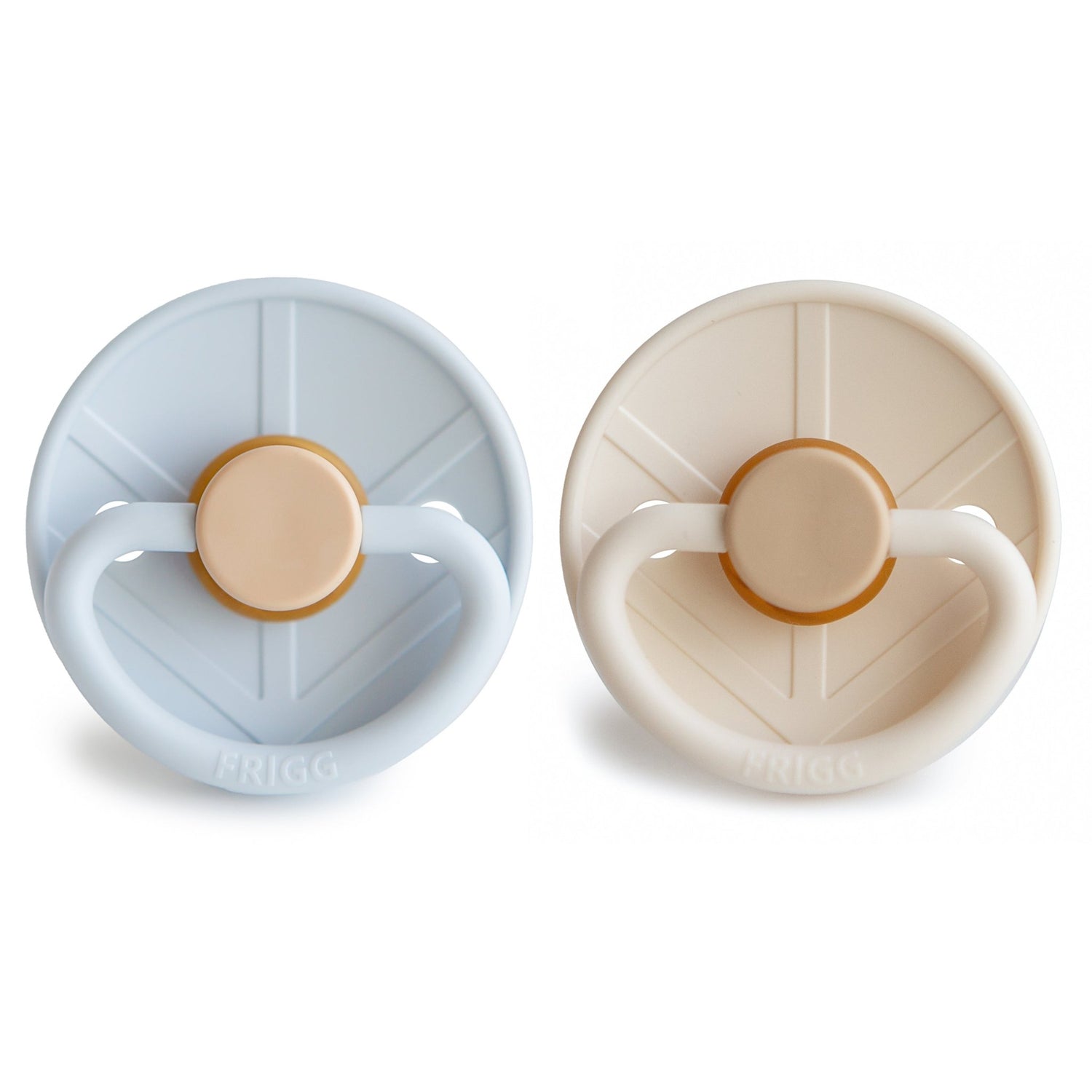 FRIGG Little Viking Natural Rubber Pacifier 2 - Pack - Tenth &amp; Pine - Pacifiers &amp; Teethers - 6 - 18 months - Powder Blue/Cream