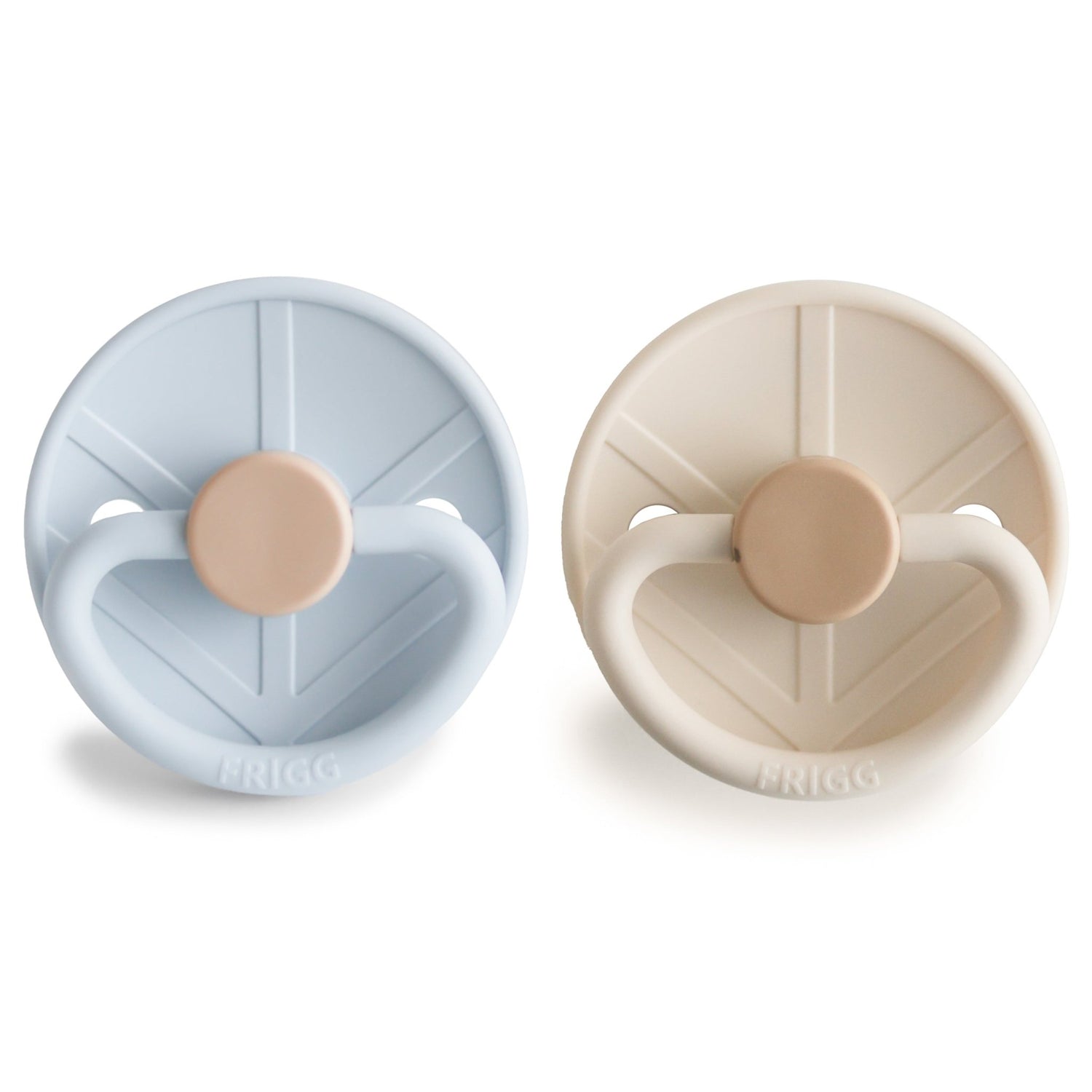 FRIGG Little Viking Silicone 2 - Pack - Tenth &amp; Pine - Pacifiers &amp; Teethers - 6 - 18 months - Powder Blue/Cream