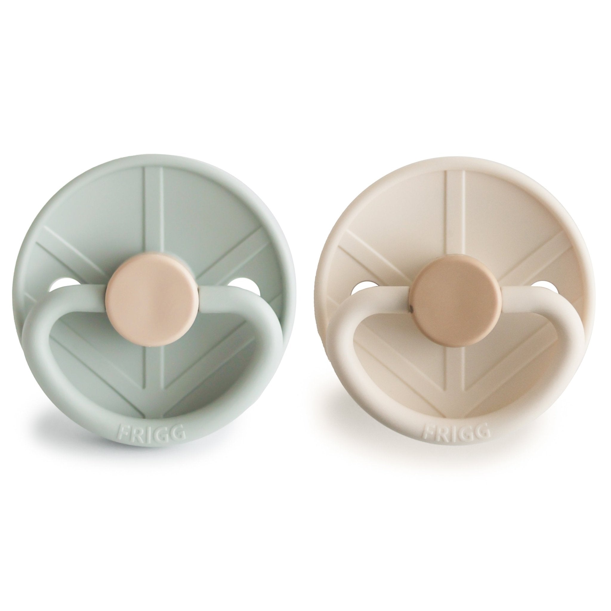 FRIGG Little Viking Silicone 2 - Pack - Tenth &amp; Pine - Pacifiers &amp; Teethers - 6 - 18 months - Sage/Cream