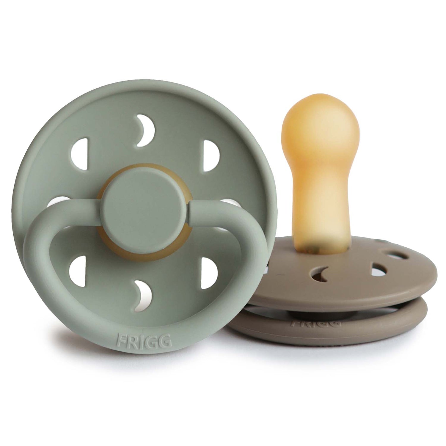 FRIGG Moon Natural Rubber Pacifier 2 - Pack - Tenth &amp; Pine - FRIGG PACIFIERS - 6 - 18 months - Sage/Portobello