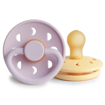 FRIGG Moon Natural Rubber Pacifier 2 - Pack - Tenth &amp; Pine - FRIGG PACIFIERS - 0 - 6 months - Soft Lilac/Daffodil