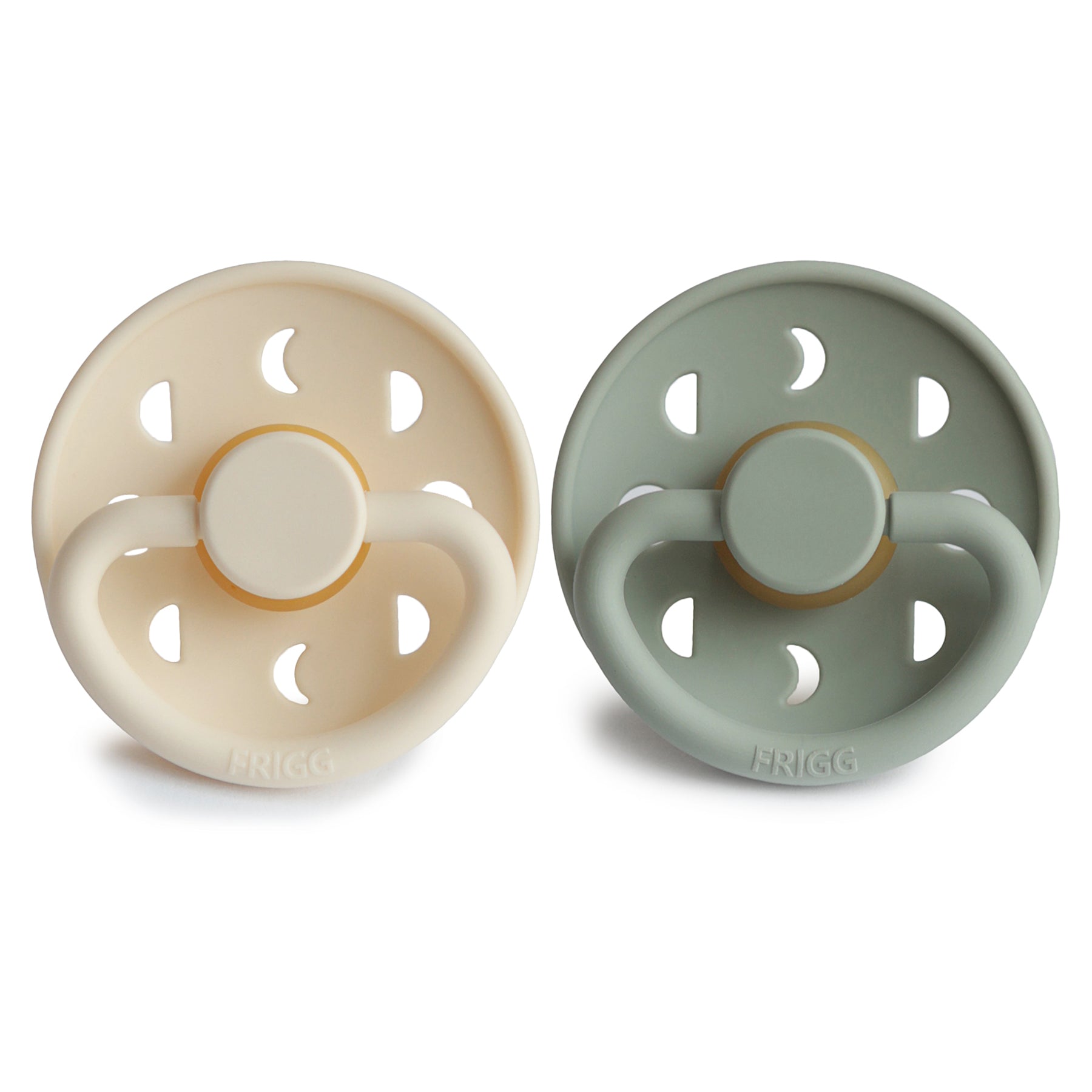 FRIGG Moon Natural Rubber Pacifier 2 - Pack - Tenth &amp; Pine - FRIGG PACIFIERS - 6 - 18 months - Sage/Portobello