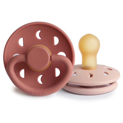 FRIGG Moon Natural Rubber Pacifier 2 - Pack - Tenth &amp; Pine - FRIGG PACIFIERS - 0 - 6 months - Blush/Powder Blush