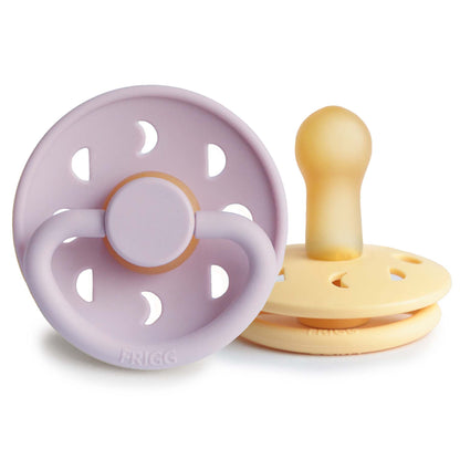 FRIGG Moon Natural Rubber Pacifier 2 - Pack - Tenth &amp; Pine - FRIGG PACIFIERS - 6 - 18 months - Soft Lilac/Daffodil