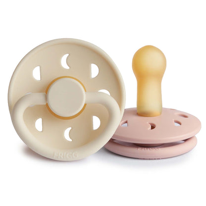 FRIGG Moon Natural Rubber Pacifier 2 - Pack - Tenth &amp; Pine - FRIGG PACIFIERS - 6 - 18 months - Blush/Cream