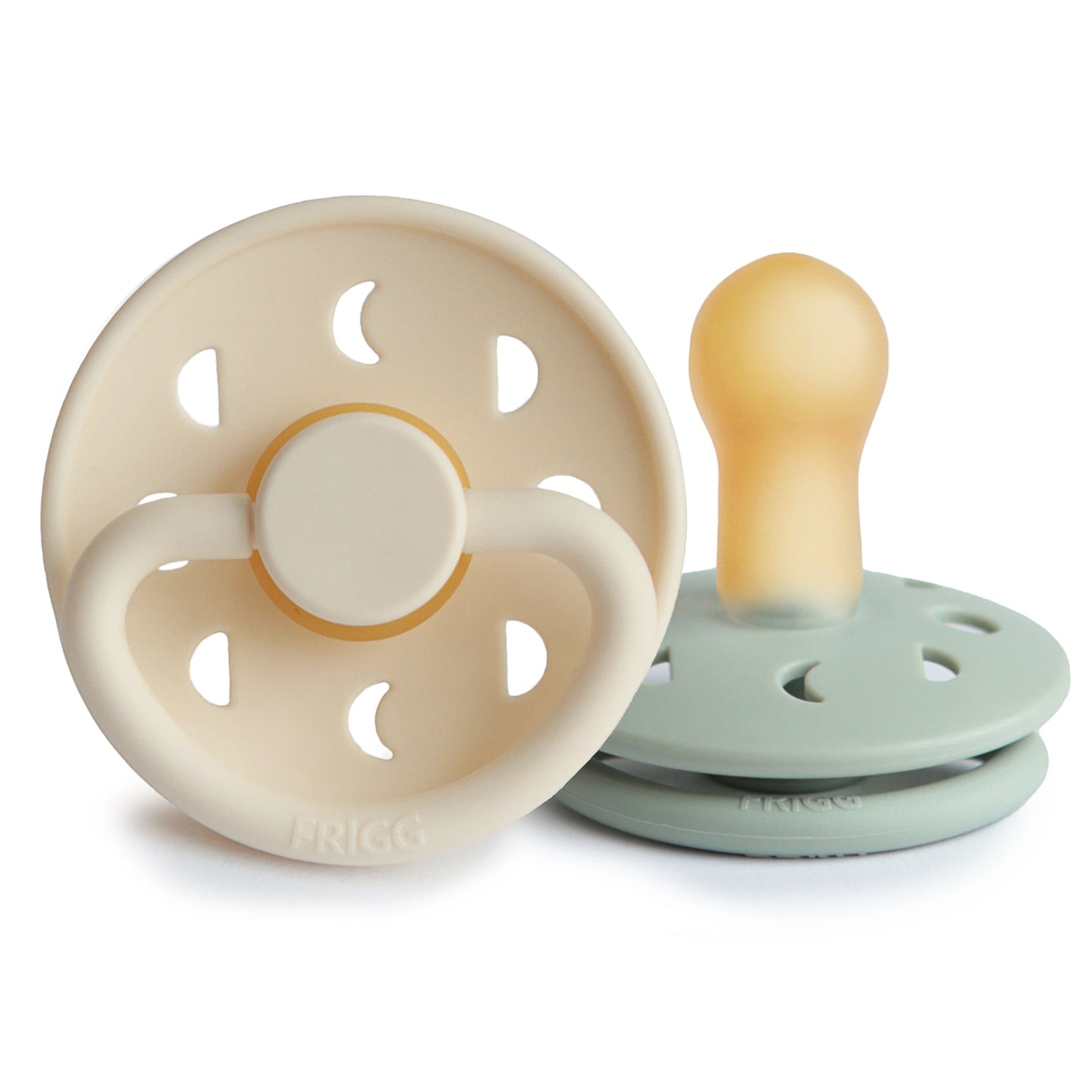 FRIGG Moon Natural Rubber Pacifier 2 - Pack - Tenth &amp; Pine - FRIGG PACIFIERS - 6 - 18 months - Powder Blue/Slate