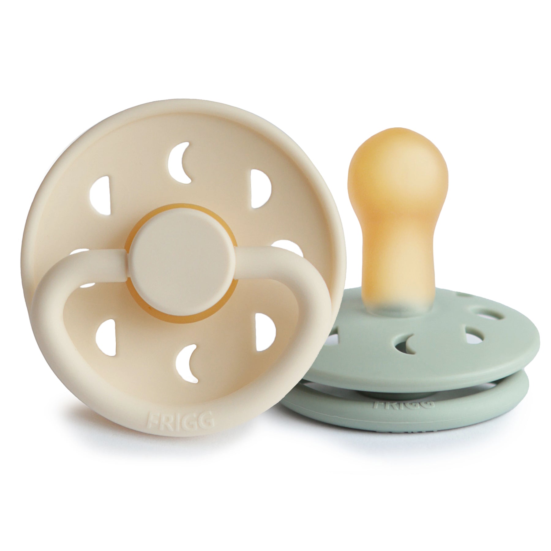 FRIGG Moon Natural Rubber Pacifier 2 - Pack - Tenth &amp; Pine - FRIGG PACIFIERS - 6 - 18 months - Powder Blue/Slate