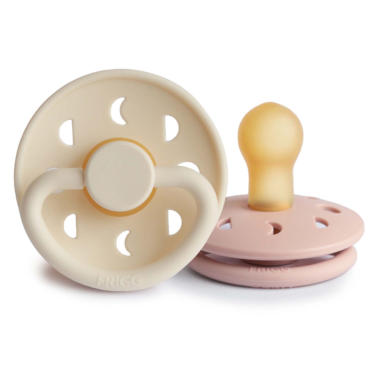 FRIGG Moon Natural Rubber Pacifier 2 - Pack - Tenth &amp; Pine - FRIGG PACIFIERS - 0 - 6 months - Blush/Cream