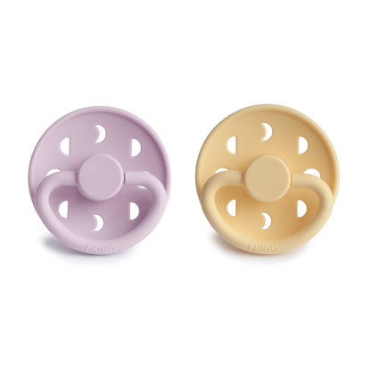 FRIGG Moon Silicone Pacifier 2 - Pack - Tenth &amp; Pine - FRIGG PACIFIERS - 6 - 18 months - Soft Lilac/Daffodil