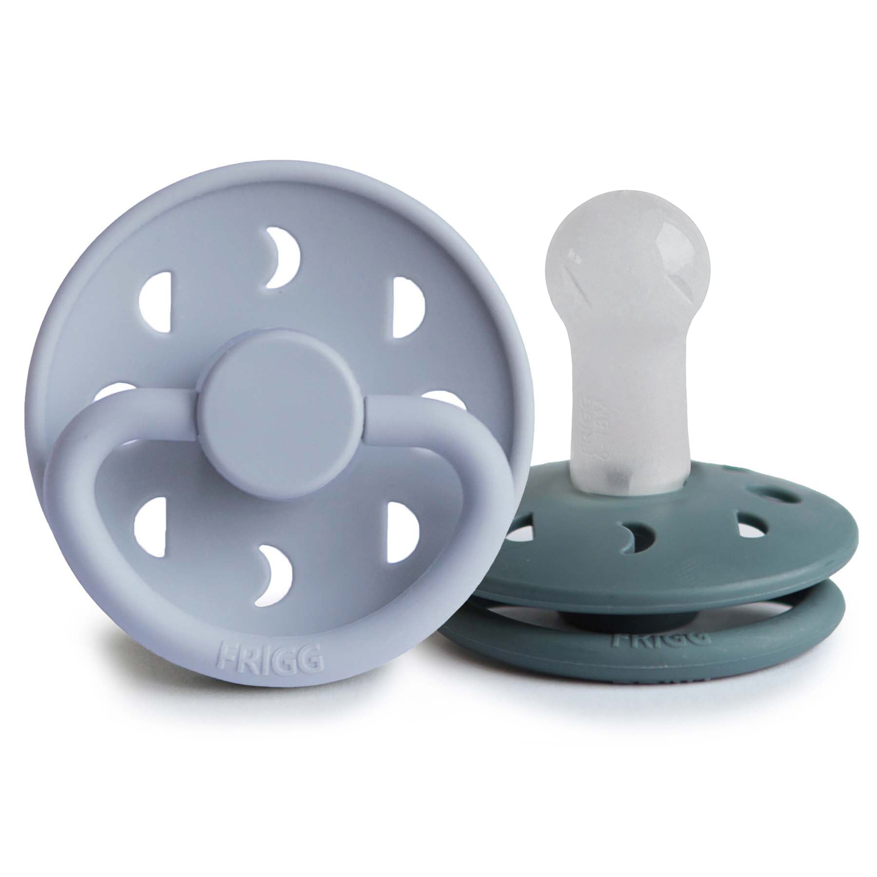 FRIGG Moon Silicone Pacifier 2 - Pack - Tenth &amp; Pine - FRIGG PACIFIERS - 6 - 18 months - Powder Blue/Slate