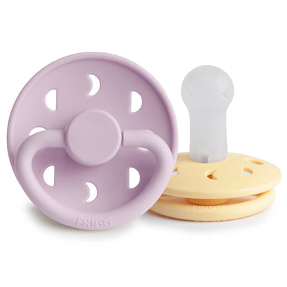 FRIGG Moon Silicone Pacifier 2 - Pack - Tenth &amp; Pine - FRIGG PACIFIERS - 6 - 18 months - Soft Lilac/Daffodil