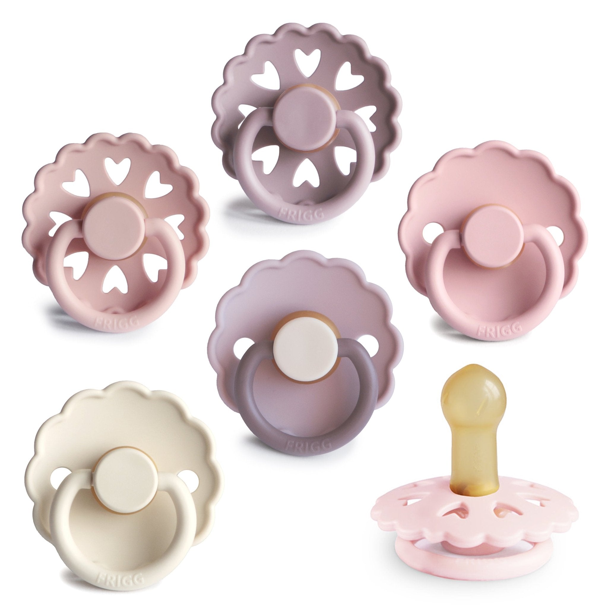 FRIGG Natural Rubber 6 - Pack - Tenth &amp; Pine - FRIGG PACIFIERS - 6 - 18 Months - Blooming Love