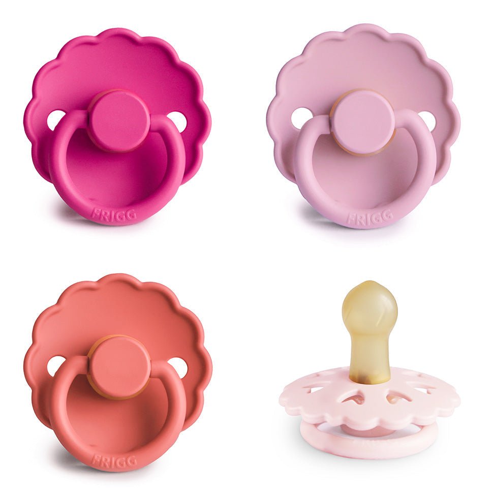 FRIGG Natural Rubber Pacifier 4 - Pack - Tenth &amp; Pine - FRIGG PACIFIERS - 0 - 6 Months - Rosy Romance