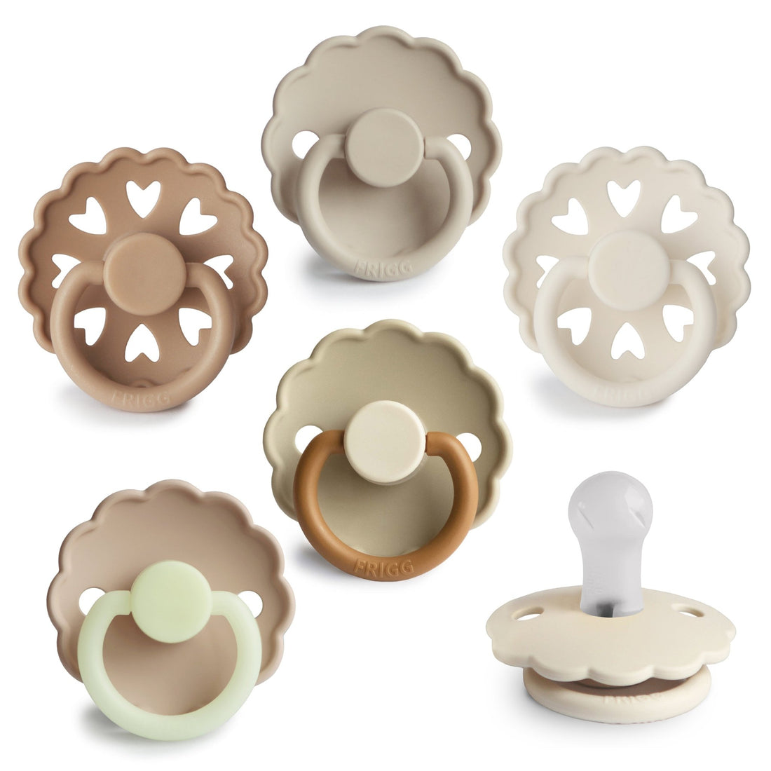 FRIGG Silicone Pacifier 6 - Pack - Tenth &amp; Pine - FRIGG PACIFIERS - 0 - 6 Months - Cinnamon Charm