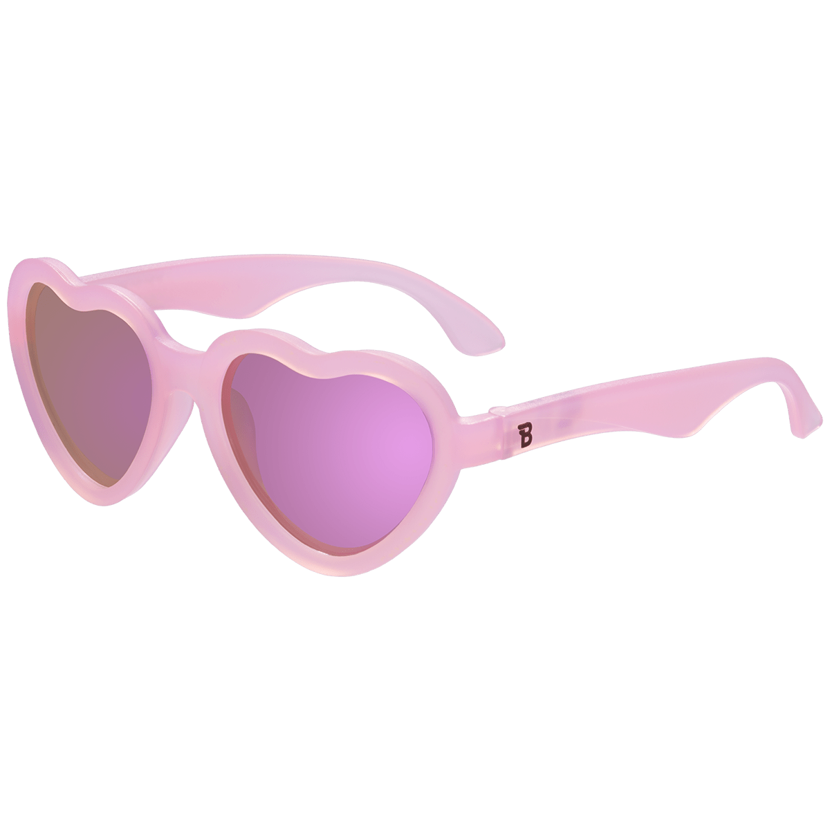 Frosted Pink Heart | Purple Polarized Mirrored Lenses - Tenth & Pine - Sunglasses - Ages 0 - 2 - Polarized - Babiators Sunglasses