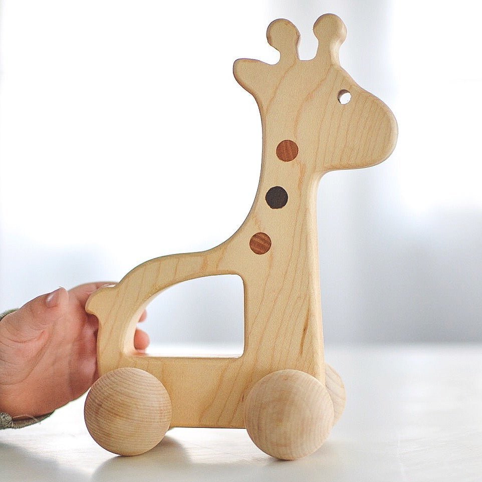 Giraffe Push Toy - Tenth &amp; Pine - Wooden Toy - 