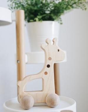 Giraffe Push Toy - Tenth &amp; Pine - Wooden Toy - 