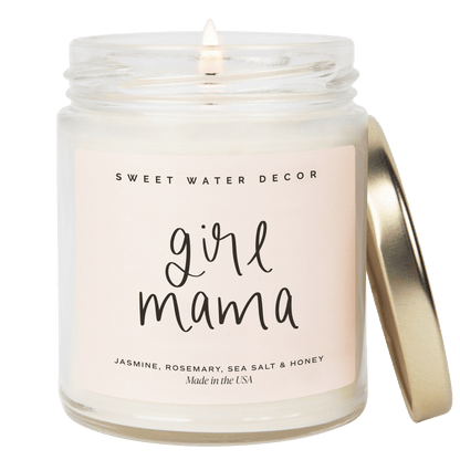 Girl Mama Soy Candle - Clear Jar - 9 oz (Wildflowers and Salt) - Tenth & Pine - Candles - 