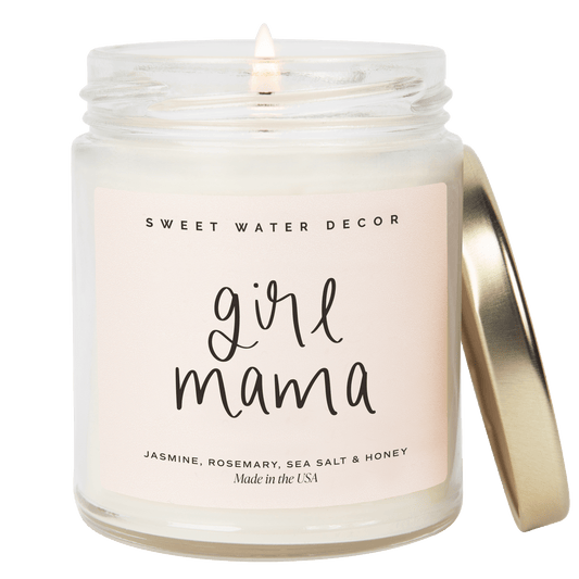 Girl Mama Soy Candle - Clear Jar - 9 oz (Wildflowers and Salt) - Tenth & Pine - Candles - 