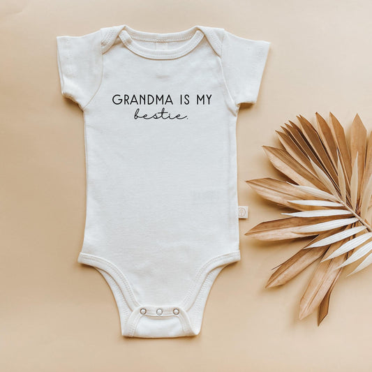 Grandma is My Bestie Onesie®, Baby, Girl, Boy, Infant, Toddler, Newborn, Organic, Bodysuit, Unisex, Gender Neutral, Grandma, Bestie - Tenth & Pine - Bodysuits - 3 - 6 months