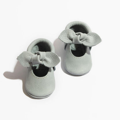 Greatest Snow on Earth Knotted Bow Baby Shoe - Tenth &amp; Pine - Knotted Bow Mocc - Soft Sole - Newborn