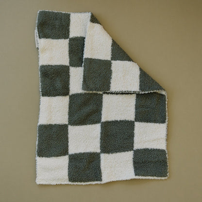 Green Checkered Plush Blanket - Tenth &amp; Pine - Lovey 15X20