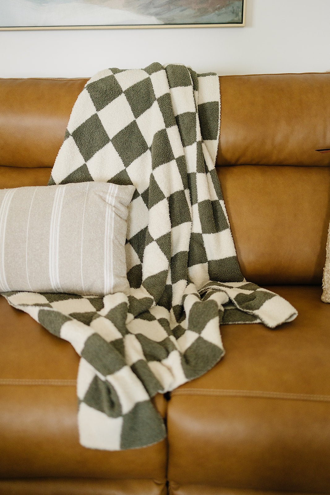 Green Checkered Plush Blanket - Tenth &amp; Pine - Lovey 15X20