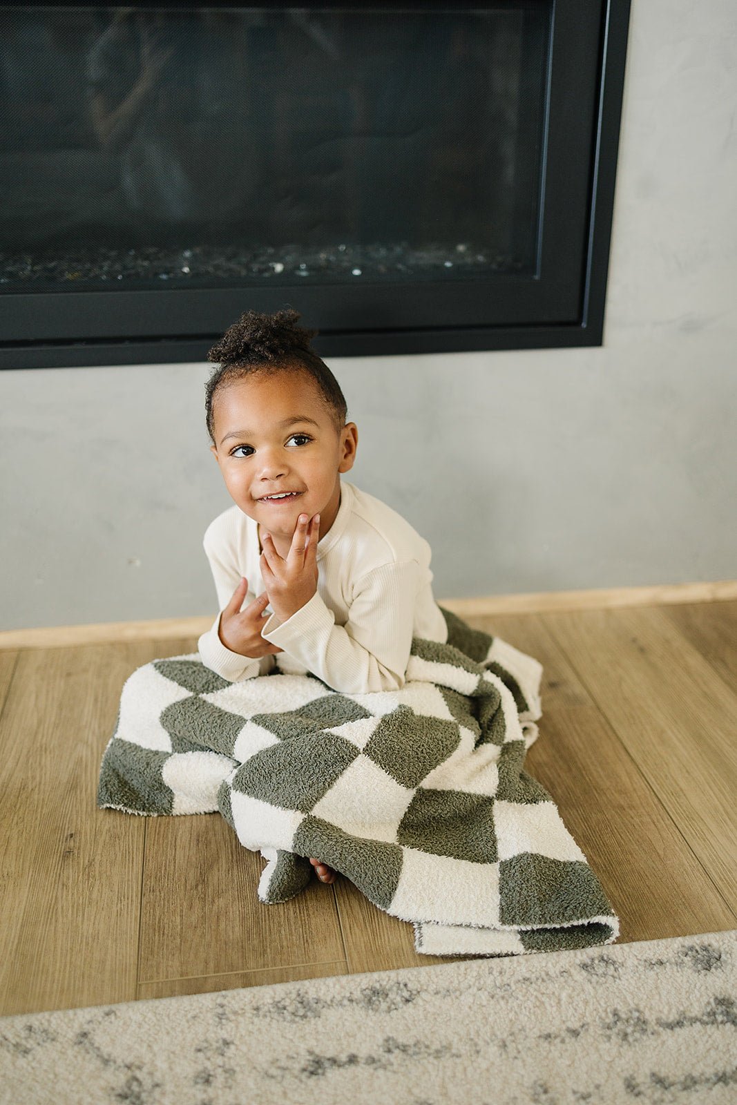 Green Checkered Plush Blanket - Tenth &amp; Pine - Lovey 15X20