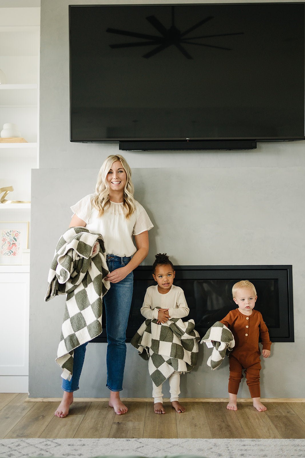 Green Checkered Plush Blanket - Tenth &amp; Pine - Lovey 15X20