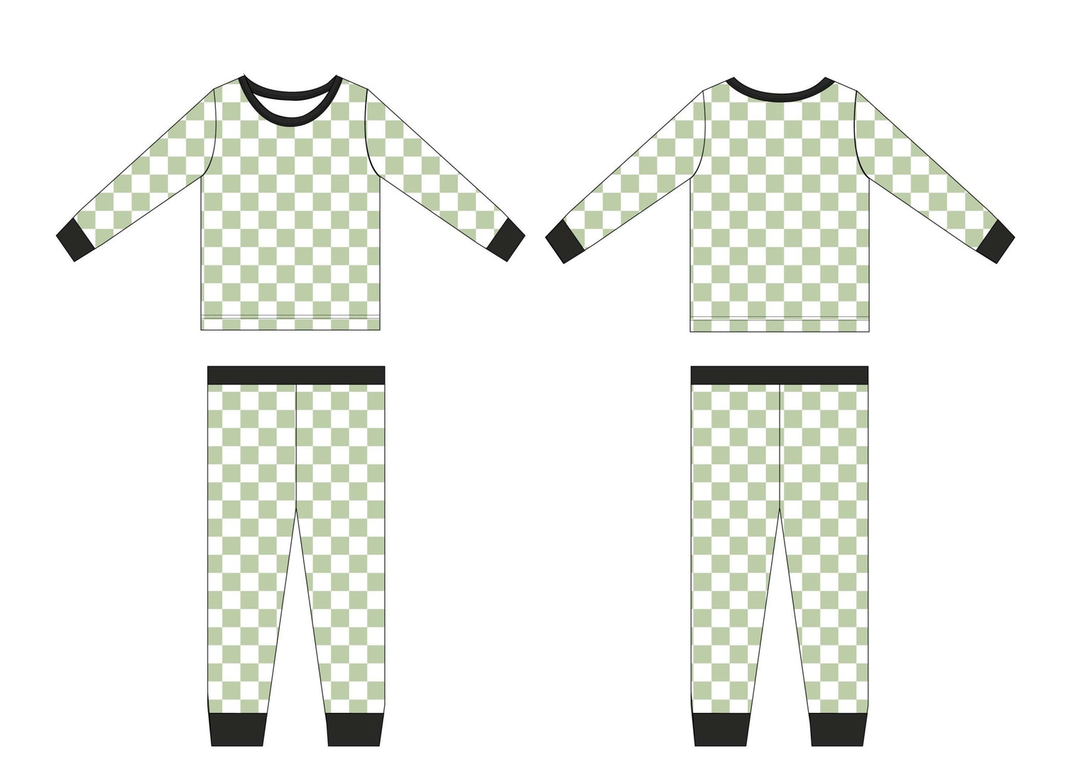 Green Checkers - Set - Tenth &amp; Pine - 2T