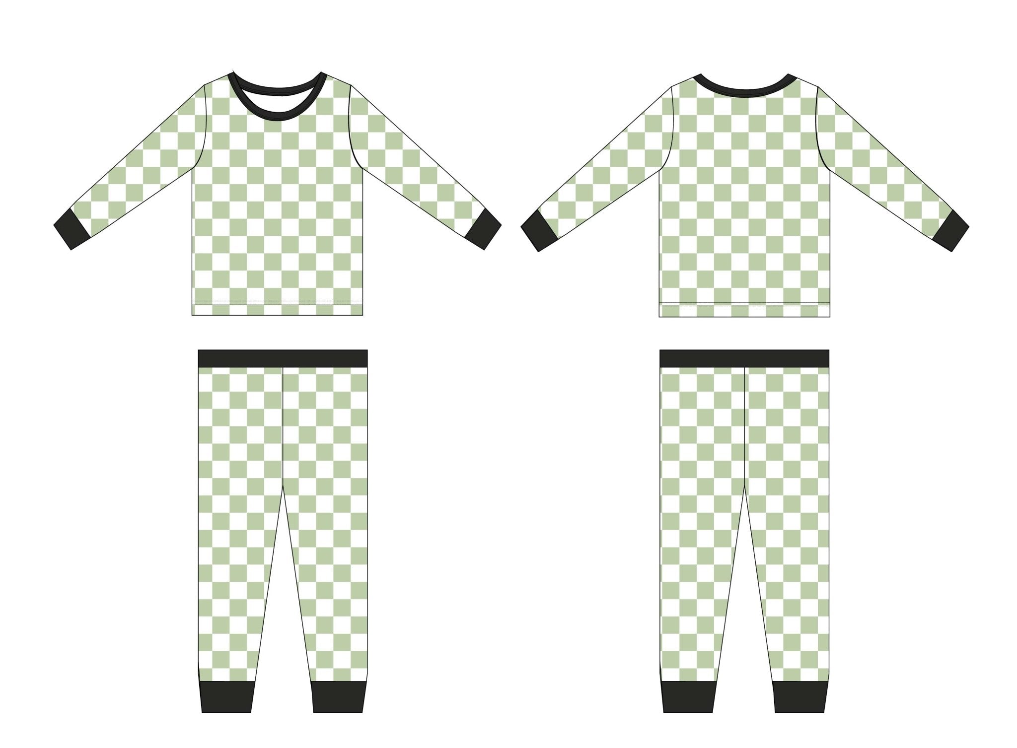 Green Checkers - Set - Tenth &amp; Pine - 2T