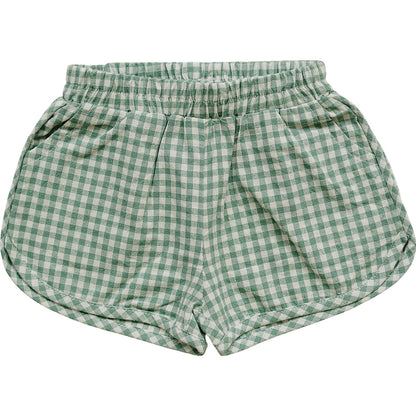 Green Gingham Shorts - Tenth &amp; Pine - 0 - 3