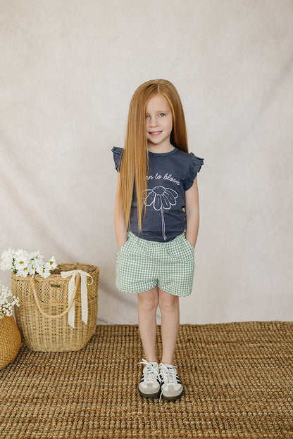 Green Gingham Shorts - Tenth &amp; Pine - 0 - 3