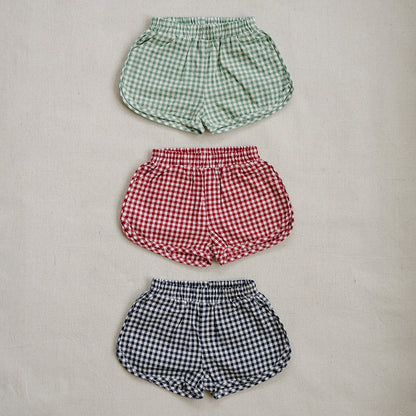 Green Gingham Shorts - Tenth &amp; Pine - 0 - 3