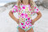 Green Pink Floral Rash Guard Swimsuit - Tenth & Pine - Swimsuit - 3 - Oopsie Daisy