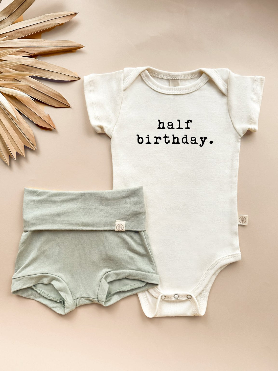 Half Birthday - Bundle Sage Bloomers Outfit Set - Tenth &amp; Pine - Baby Gift Sets