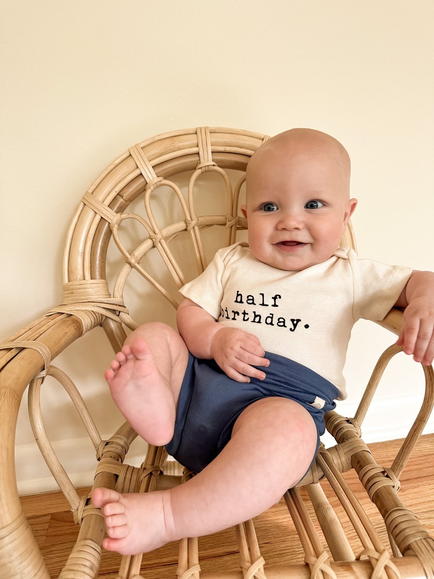 Baby half birthday. Organic Cotton Bodysuit - Tenth & Pine - Short Sleeve Onesie - 0 - 3M