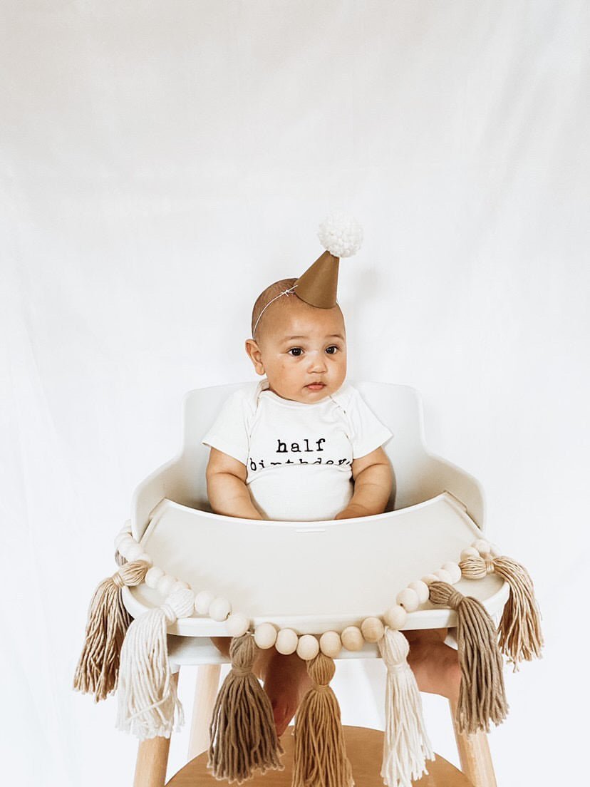 Baby half birthday. Organic Cotton Bodysuit - Tenth & Pine - Short Sleeve Onesie - 0 - 3M