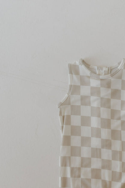 Harem Bamboo Romper | Checkerboard - Tenth & Pine - Romper - Newborn - forever french baby