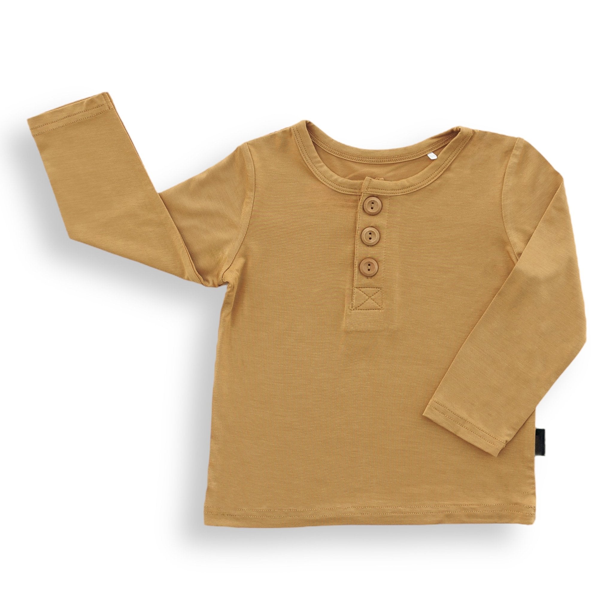 HENLEY LONG SLEEVE - Honey Mustard - Tenth &amp; Pine - henley long sleeve - 0/6m